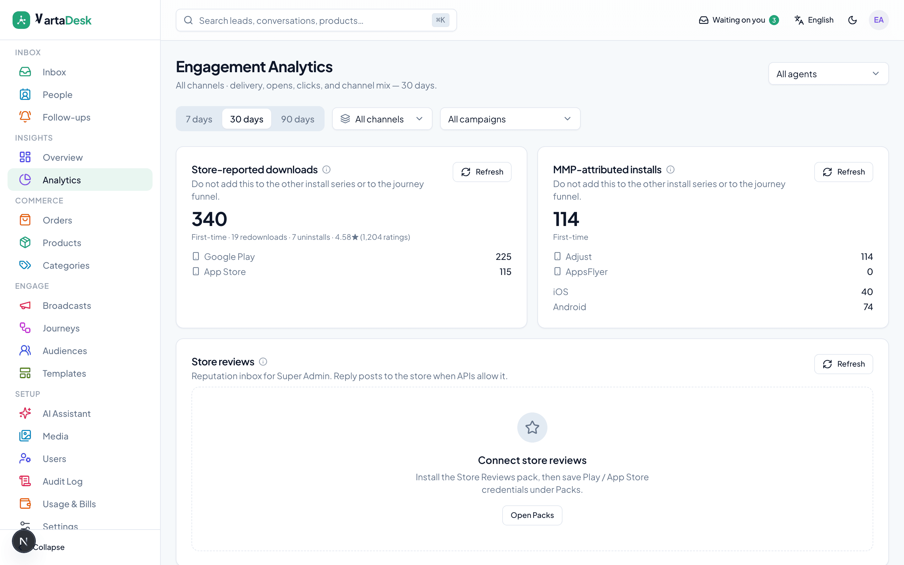 Analytics — usage you can review before you write